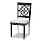 Baxton Studio Renaud Grey Upholstered Espresso Finished Wood Dining Chair, PK4 157-9730 - alternate 3